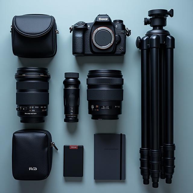 Photography gear layout